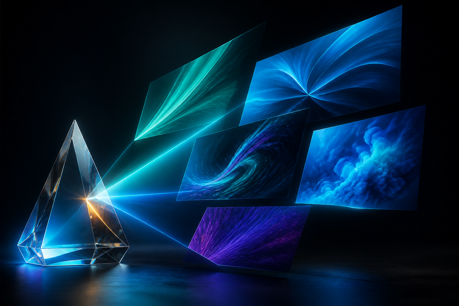 A creative prism producing a family of distinctive advertising visuals.