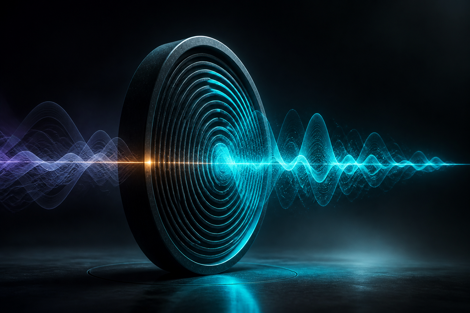 A sound wave resolving into a distinctive brand voice signature.