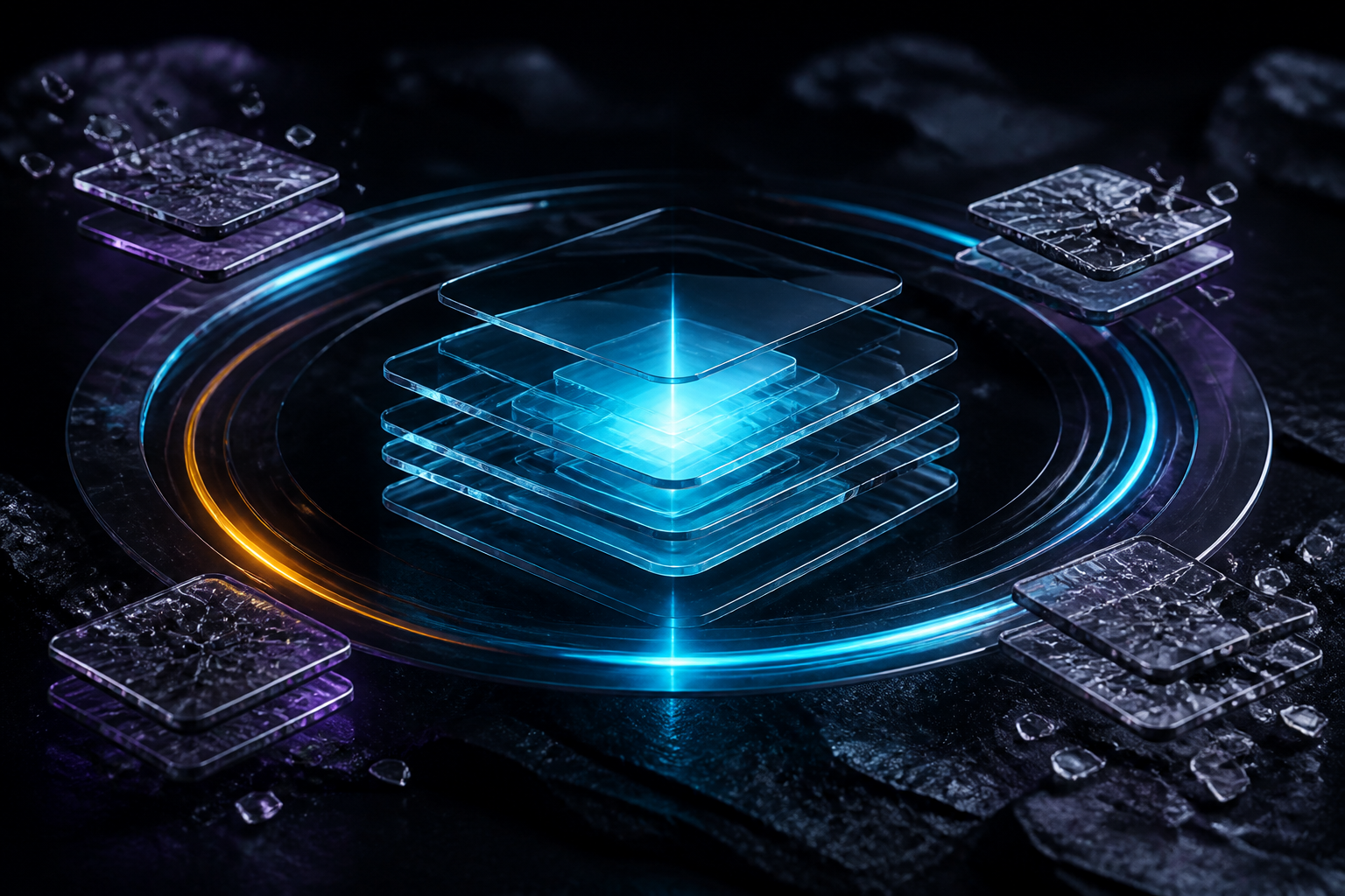 Ordered memory layers refreshing around a clean active cache core.